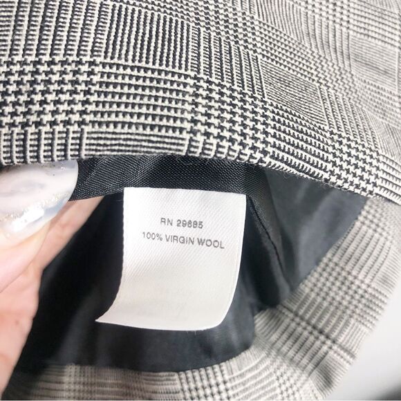 PENDLETON | Black & White Plaid Button Front Virgin Wool Blazer Women’s Size 8 - Picture 9 of 9